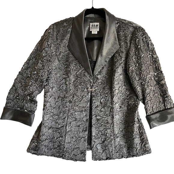 R & M Richards Size 10 Silver Dressy Jacket & Tank Set Party Cocktail - Picture 1 of 14